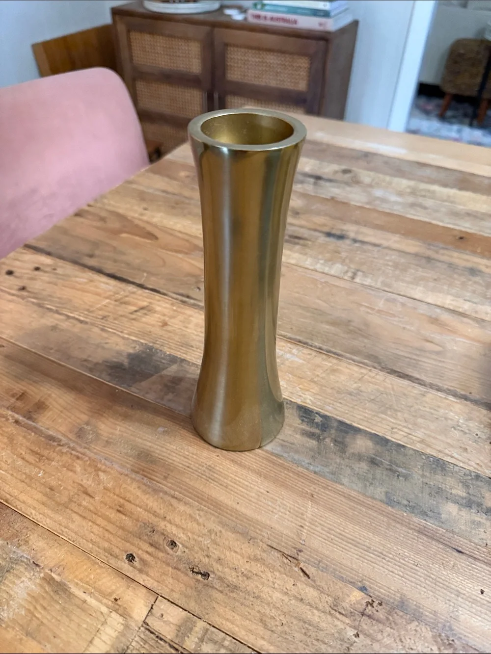 Brass-Finish Decorative candle holder– Gold Accent